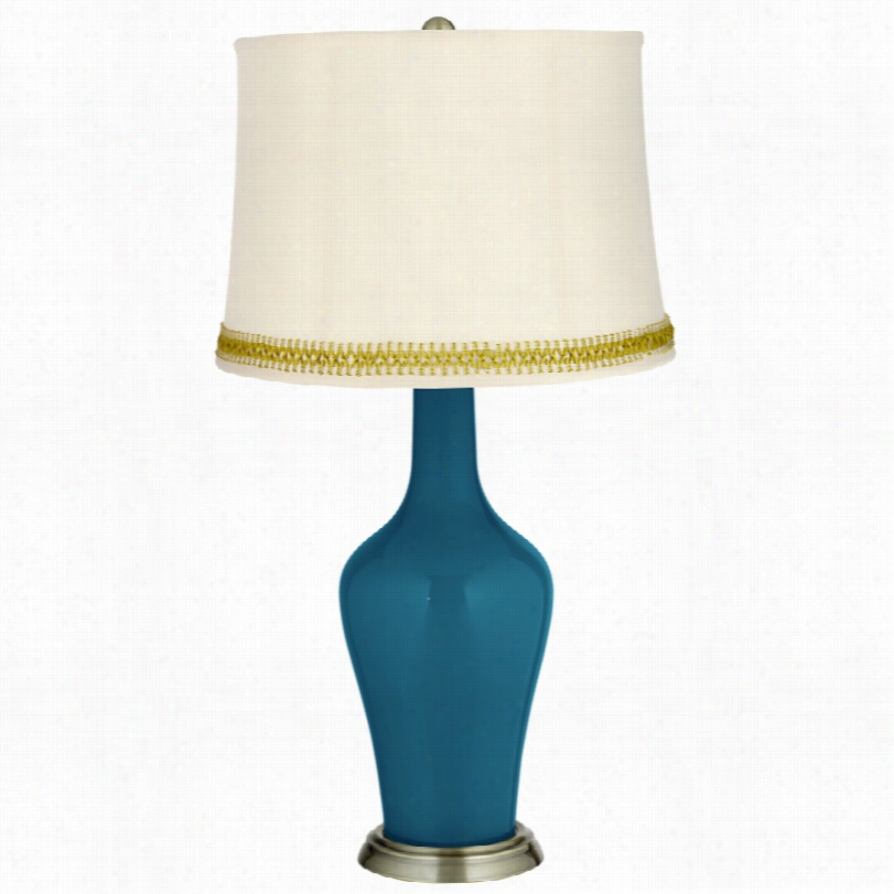 Transitional Ceansid Ebrass Anya Table Lamp With Open Weave Trim