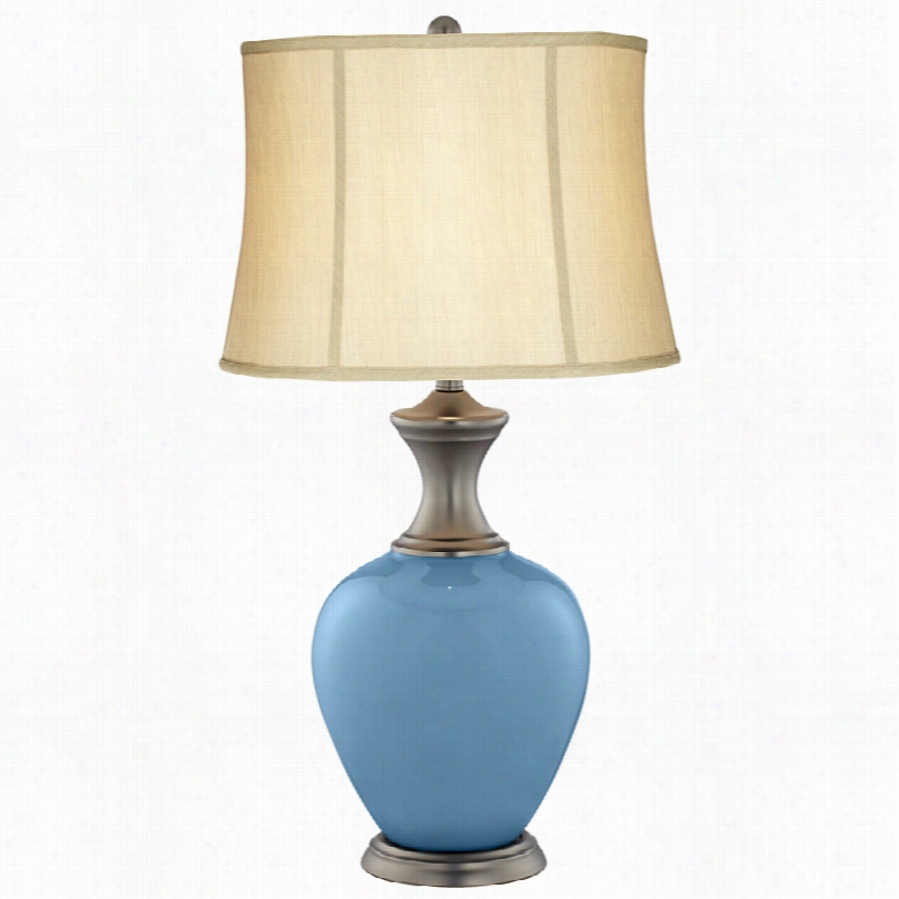 Transitional Sceure Blue Alison Glads 31 1/2-inch-h Table Lamp