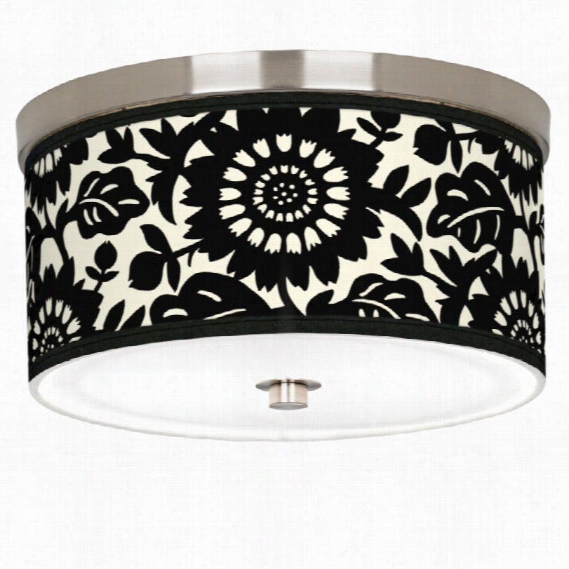 Tranitjonal Seedling Stockholm Giclee Nickel  Flushmount Ceiling Light