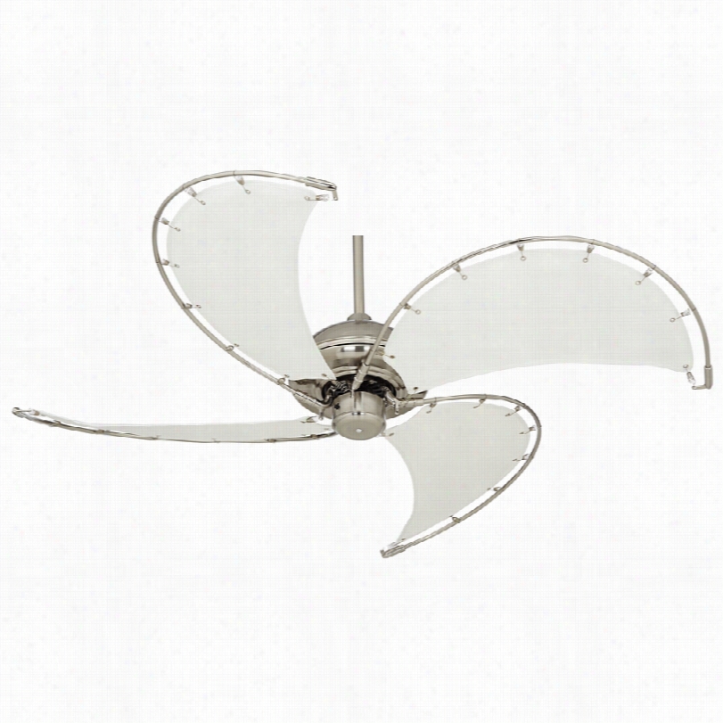 Contemporary 52&quoy; " Aerial Brushed  Nickel Canvas Blade Ceiling Fan