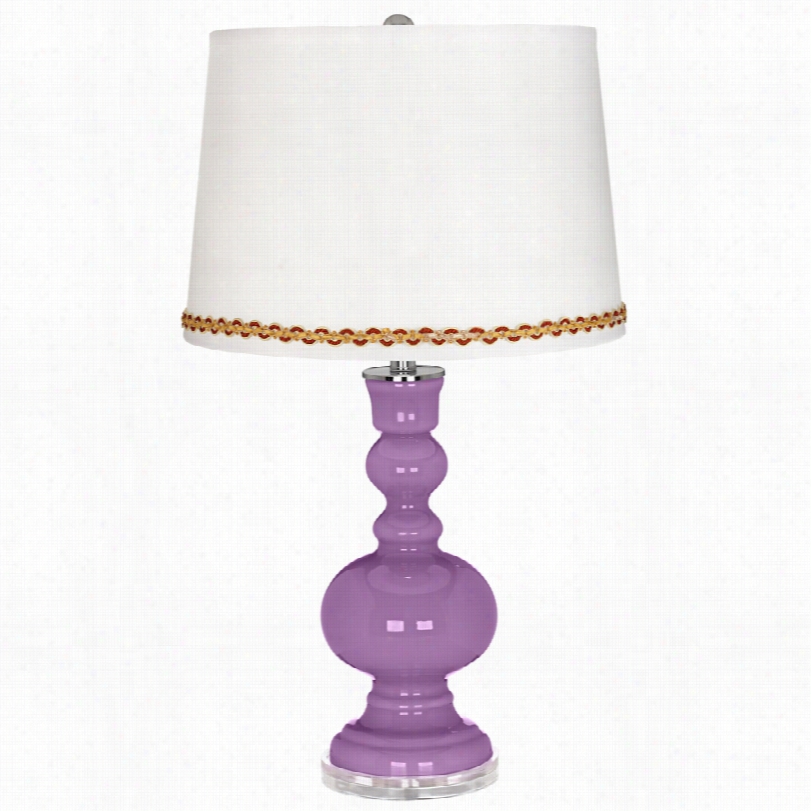 Conetmporary African Violet Apothecary Table Lamp With Serpentjne Trim