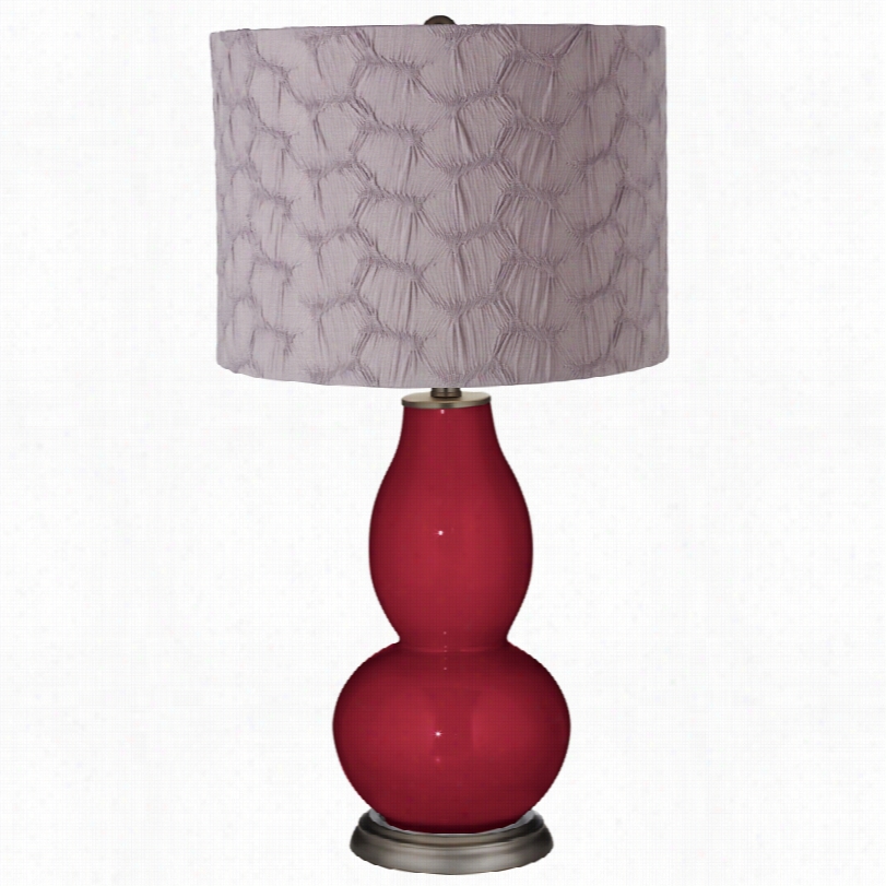 Contemporary Old Red Gray Pleated Durm 29 1/2-inch-h Table Lamp