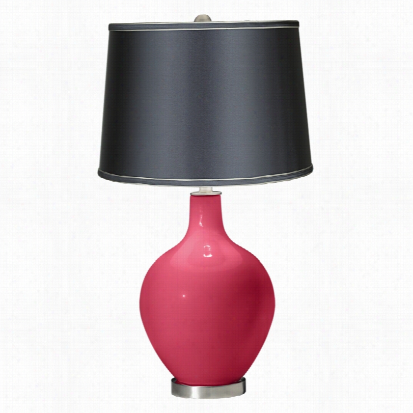 Contemporaty Antique Red With Satin Dark Gray Color Plus Ovo Table Lamp