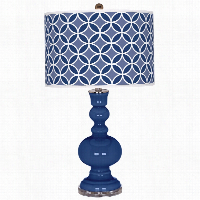 Contemporary Apothecary Monaco Blue Ciircle Rings Color Plus Table Lamp