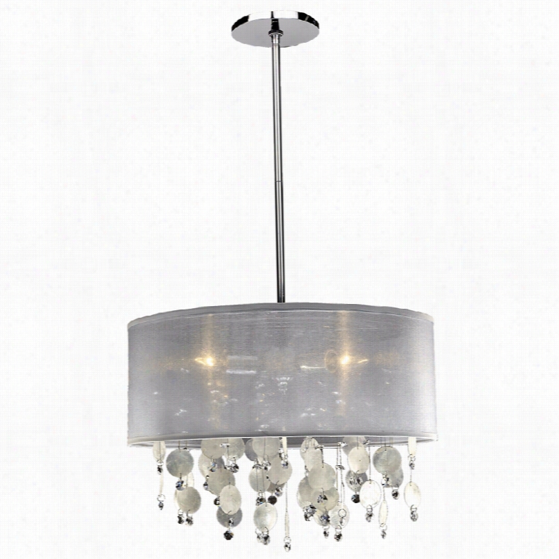 Contemporary Around Town Capiz Shell Crystals Pendant Chandelier