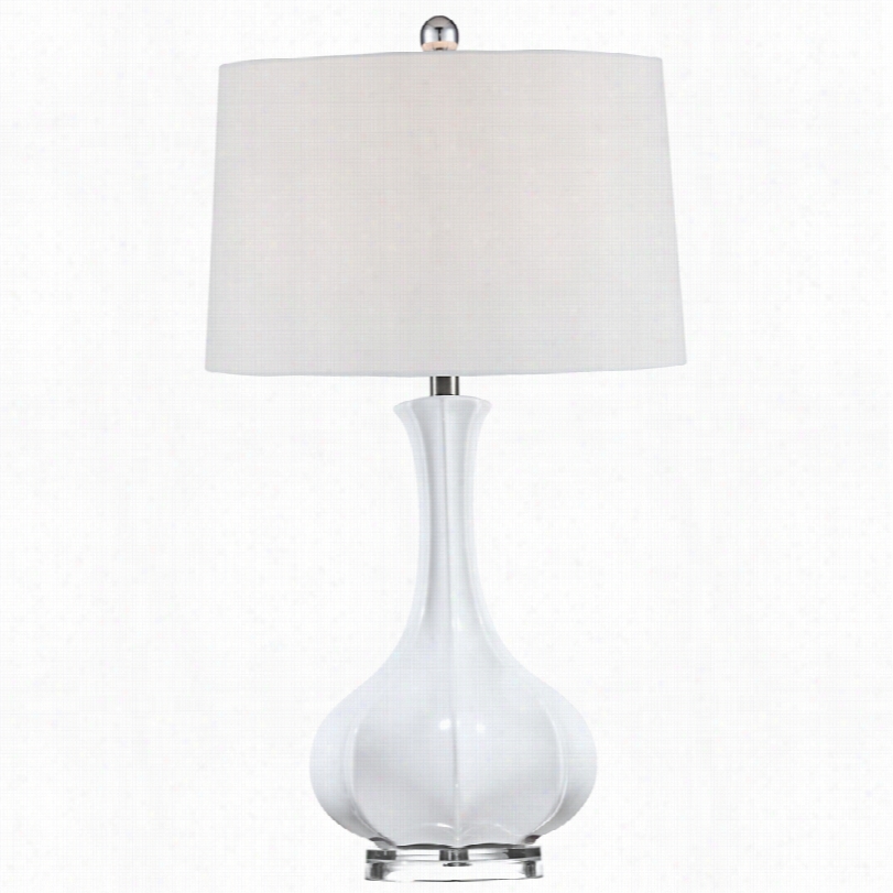 Contemporary  Aurion Fluted Body Ceramic Gourd 27 3/4-inch-h Table Lamp