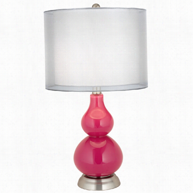 Contemporary Beetroot Purple Sheer Double Shade Little Gourd Accent Lamp