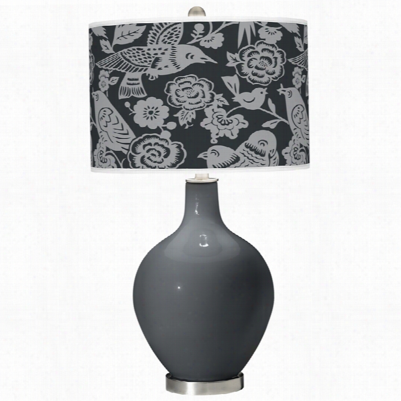 Contemporary Black Of Night Aviary 28 1/2-inh-h Ovo Table Lamp