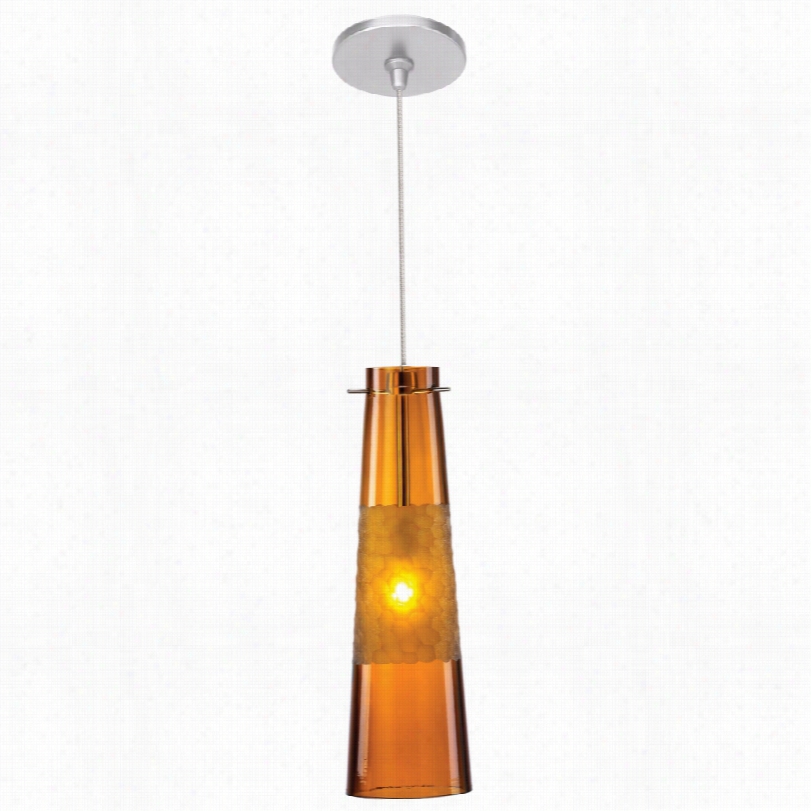 Contemporary Bonn Amber Nickel 3 3/4-inch-w Lbl Pendant Light