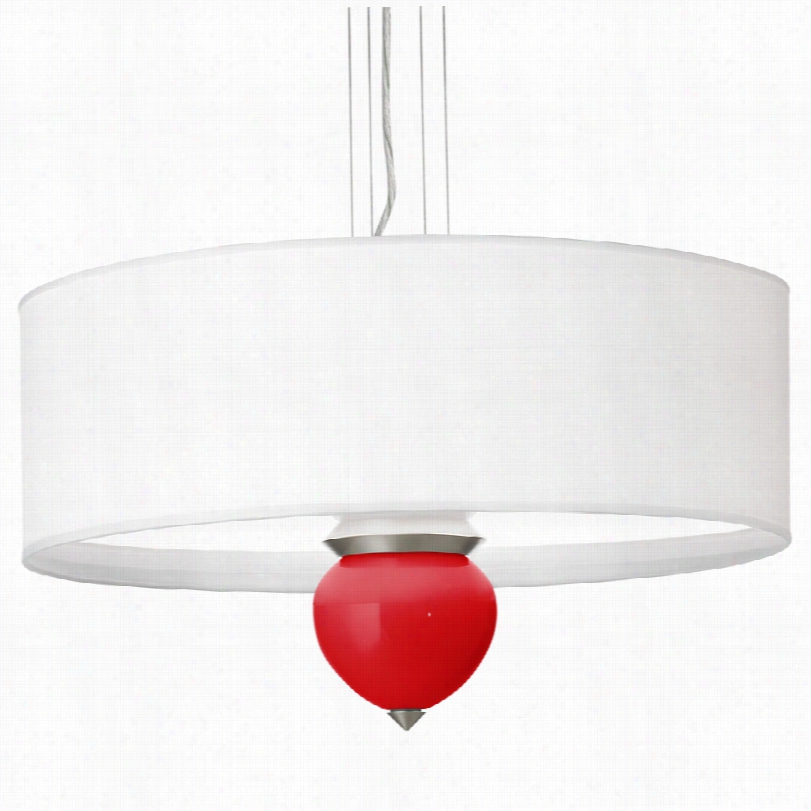 Contem Porary Bright Red Cleo Glass 24-inch -w Pendant Chandelier