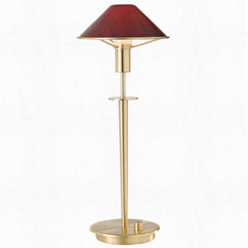 Contemporary Bru Shed Brassm Agma Red 19-inch-h Holktoetter Des, Lamp