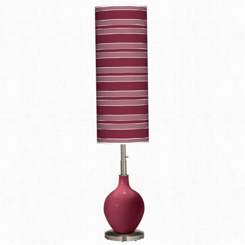 Contemporary Brushed Seel With Dark Plum Glass Modern Ovo Flloor Lamp