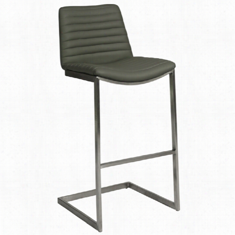 Contemporary Buxton Gray Faux Leathe 30-inch Barstool