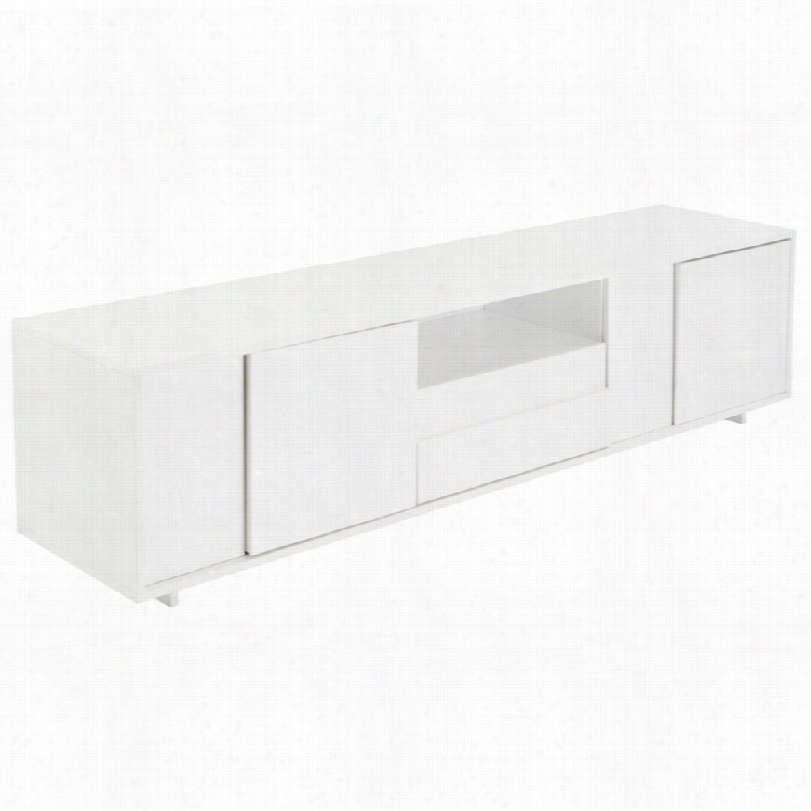 Contemporary Cabrio Modern White 71-inch-w Media Stop