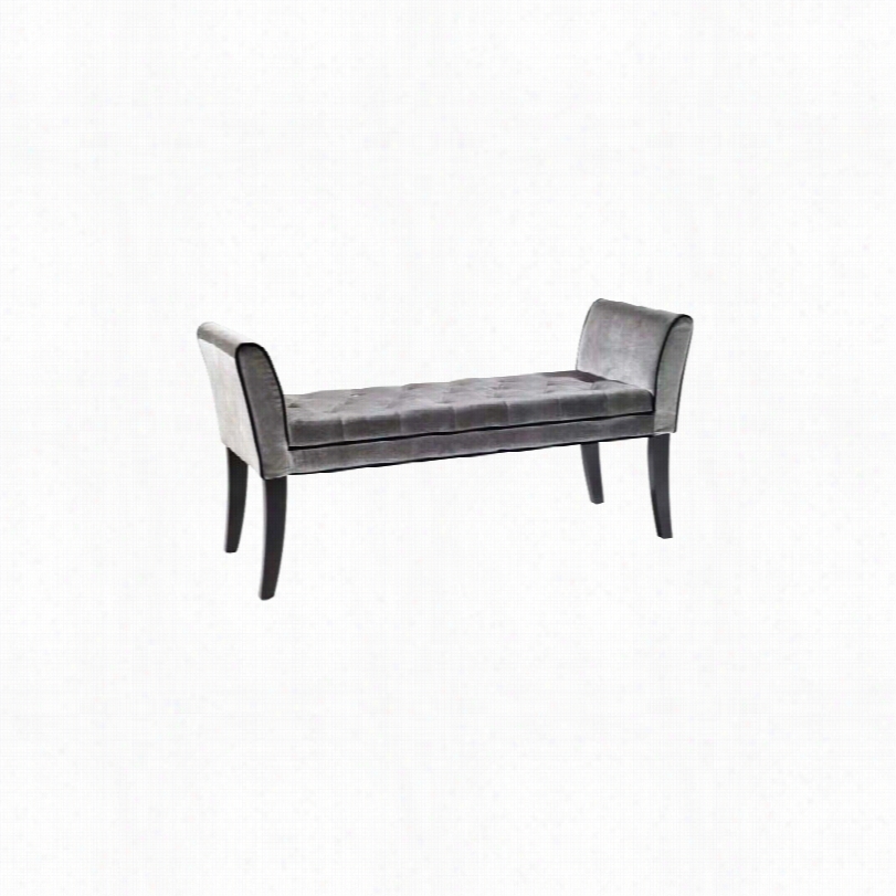 Contemporary Chatham Velvet Gray Upholstered Tufted 53 1/ 4-inch-w Bench