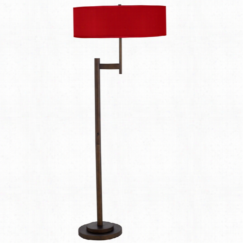 Contemporary Porcelain Red Textured Silk Shade 6 1/2-inch-h Overthrow Lamp