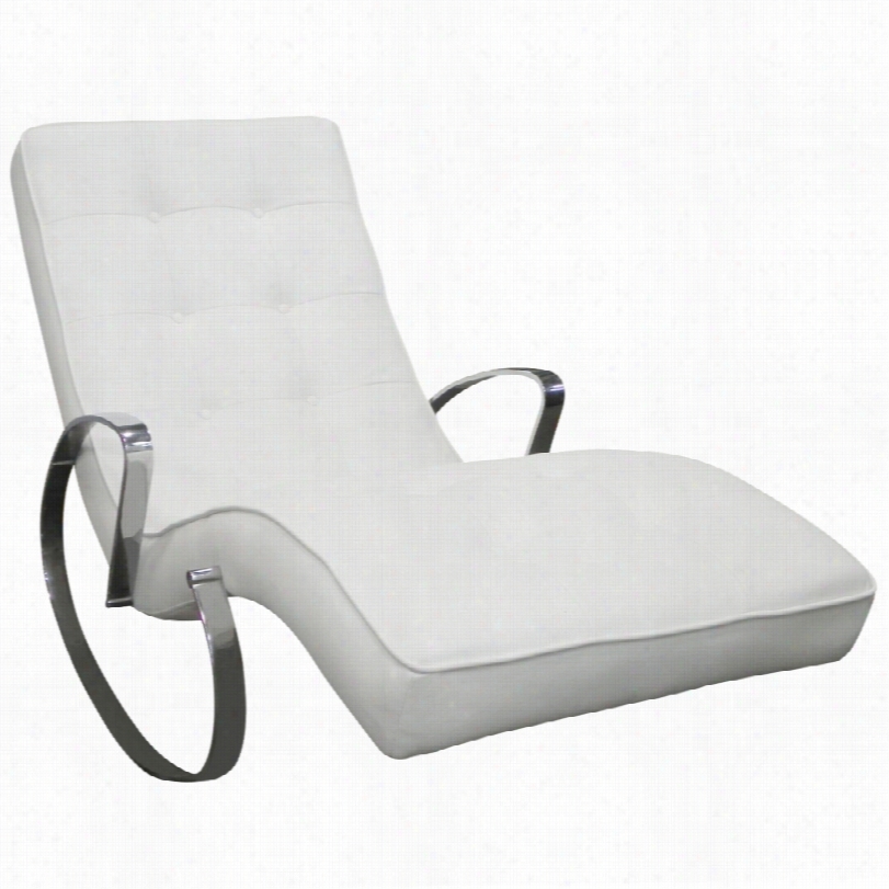 Contemporary Christiane White Leather Rocker Cbaise