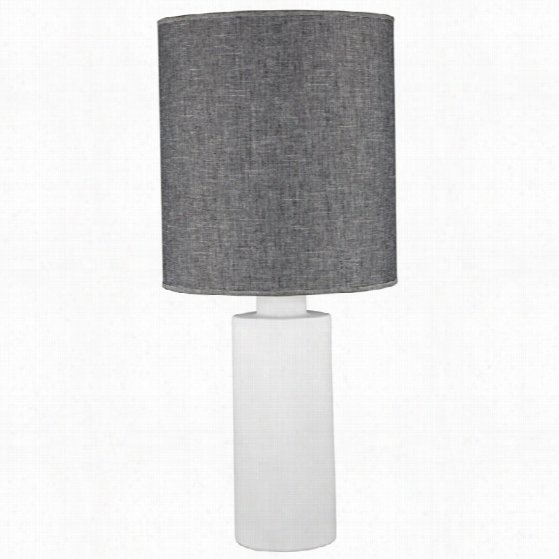 Contemporary Cica White Ceramic Table Lamp  With Penguin Tweed Shade