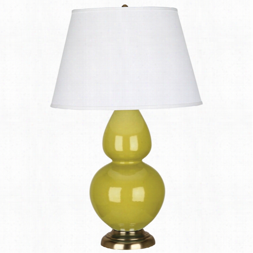 Contemporary Citron Ceramic A Nd Brass Large 31-inch-h Table Lamp