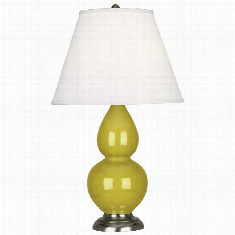 Contemporary Citron Ceramic And Silver Small 22 3/4-inch-h Table Lamp