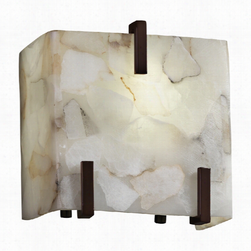 Contemporary Clips 6 1/2"" High Al Abaster Rocks Dark Bronze Wall Sconce