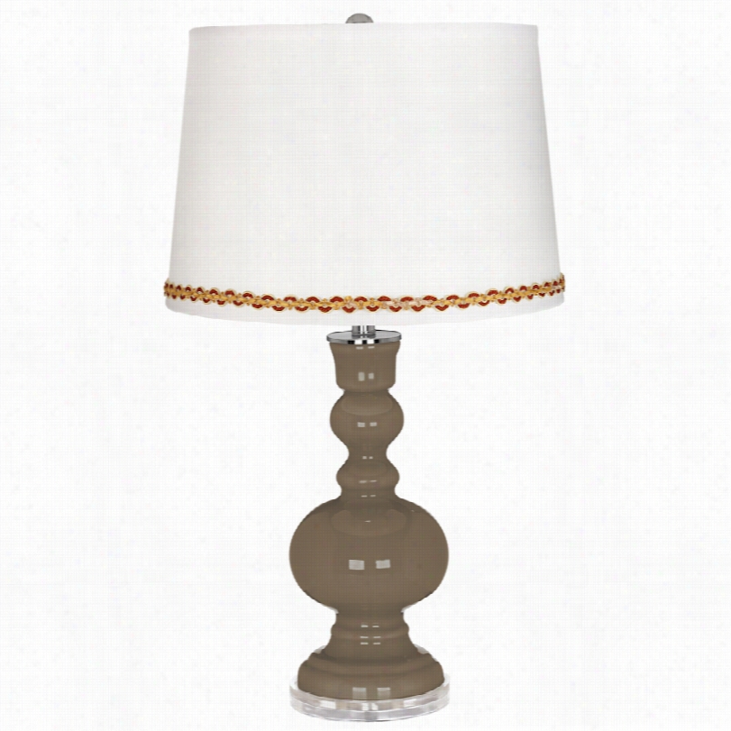 Contemporary Cobble Brown Apothecary Abe Lamp With Serpentine Trim