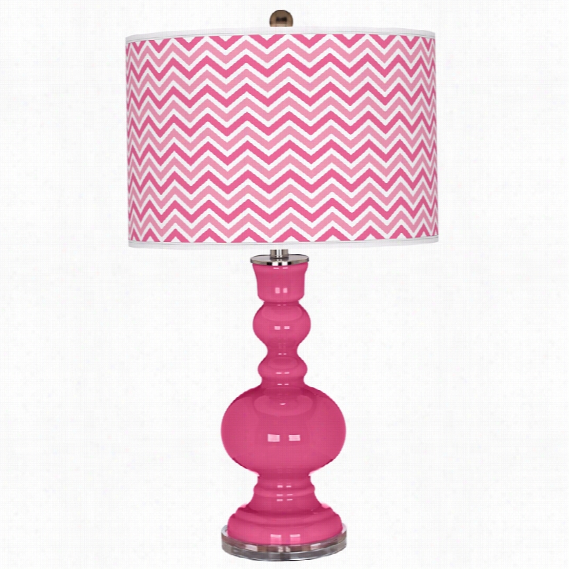 Contemporary Color More Blossom Pink Narrow Zig Zga 30-inch-h Stand  Lamp