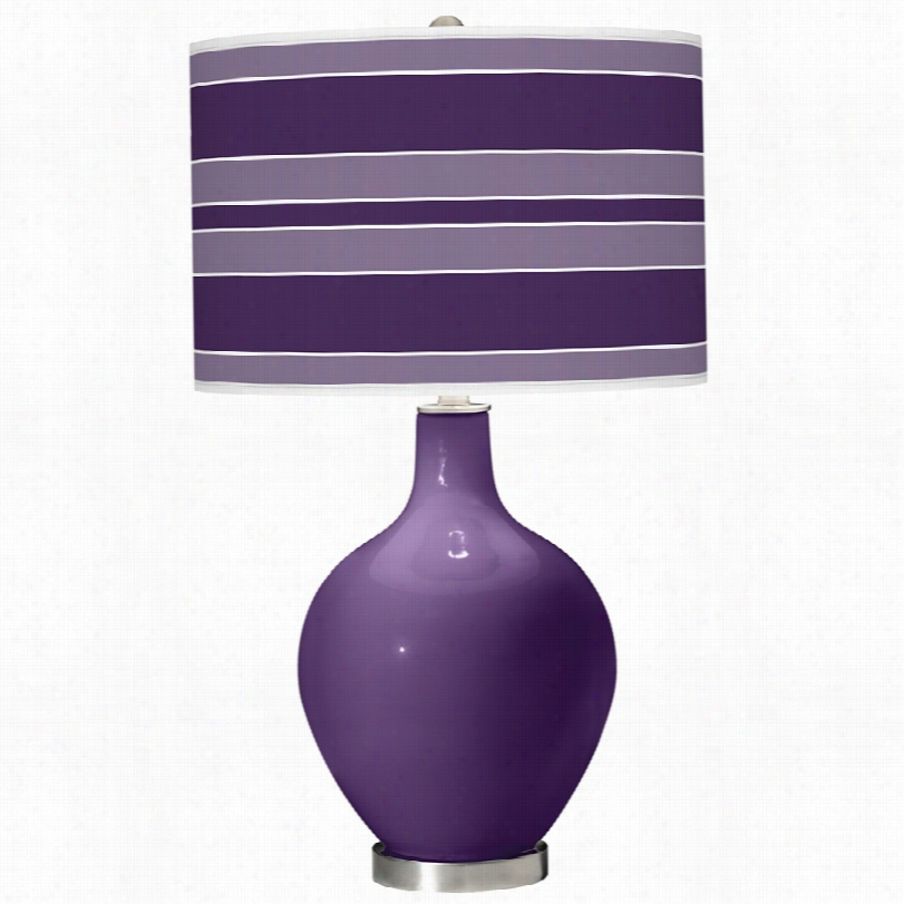 Contemporary Color More Contemporary Purple Bold Stripe Ovo Flat Lamp