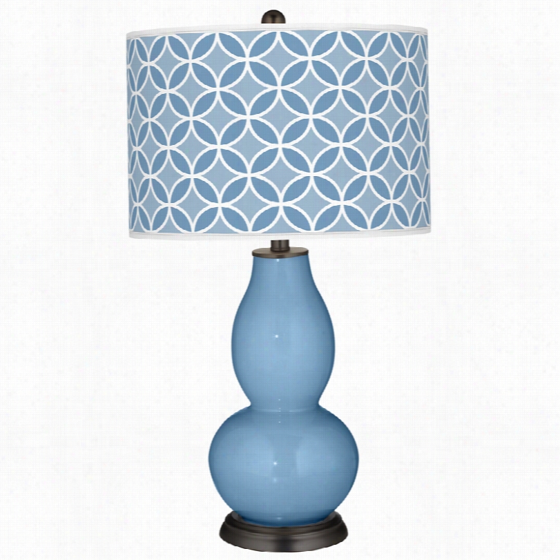 Contemporary Collor Plus Dusk Blue Icrclee Rings 29 1/2-inch-h Table Lamp