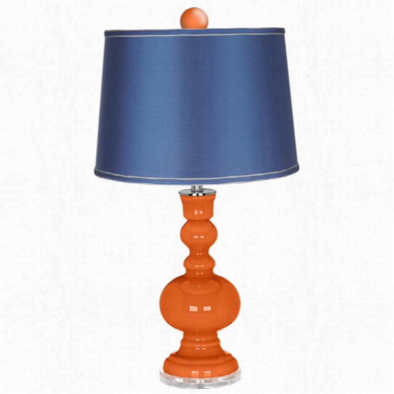 Contemporary Color Plus Finial Ands Atin Blue Sade Apothecary Lamp