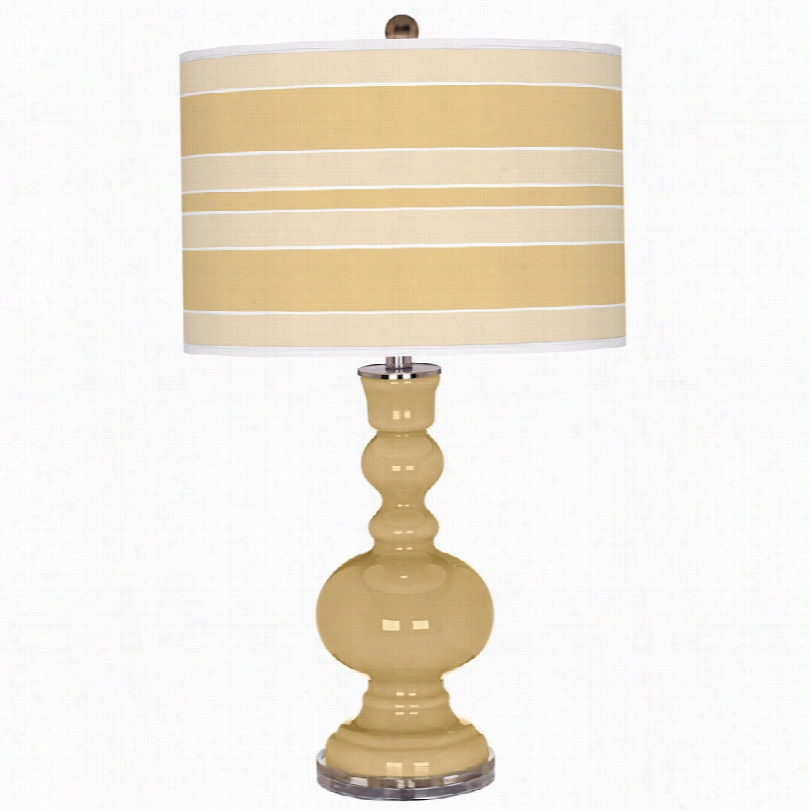 Contemporary Color Plus Humble Gold Upon Bold Stripe Shade Table Lamp