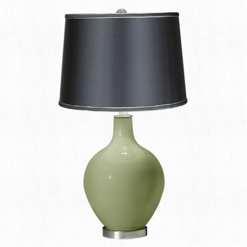 Contempporray Color Plus Oovo Majolica Green Dark Gr Ay 6-inh-w Table Lamp
