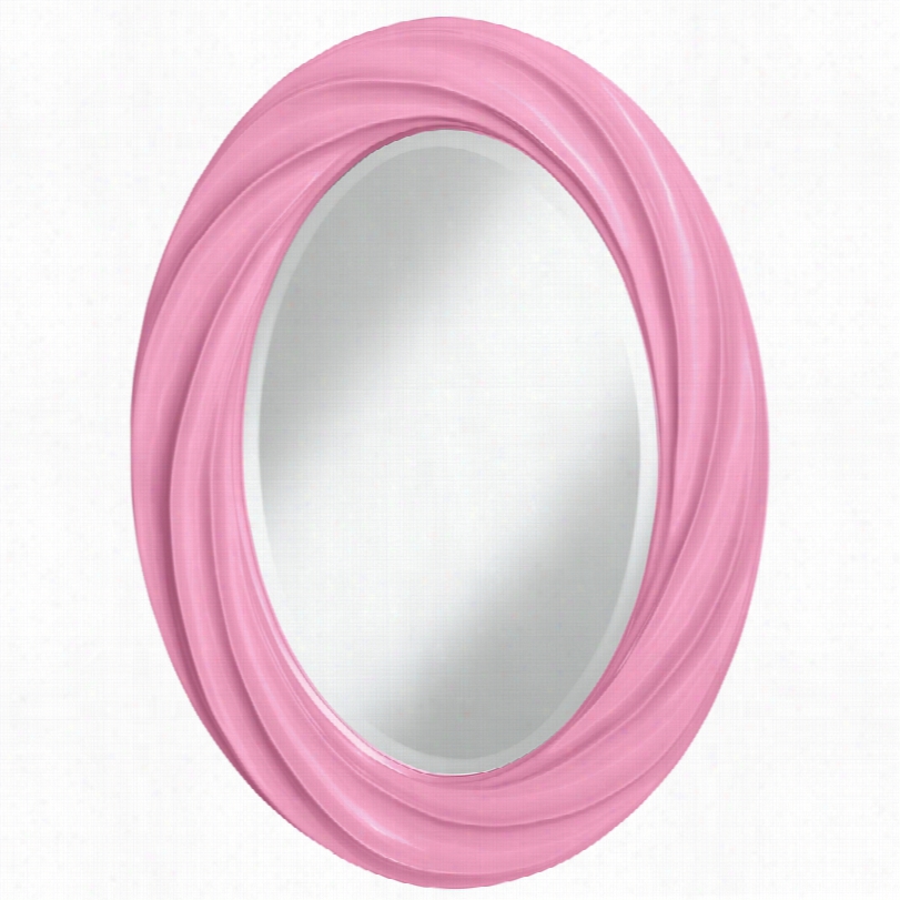 Contemporary Color  Plus Pale Pink Twsit Oval Wall Murror-22x30