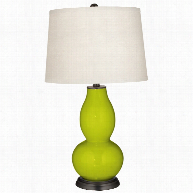 Contemporary Color Plus Patsel Green Double Gourd Glasss Table Lamp