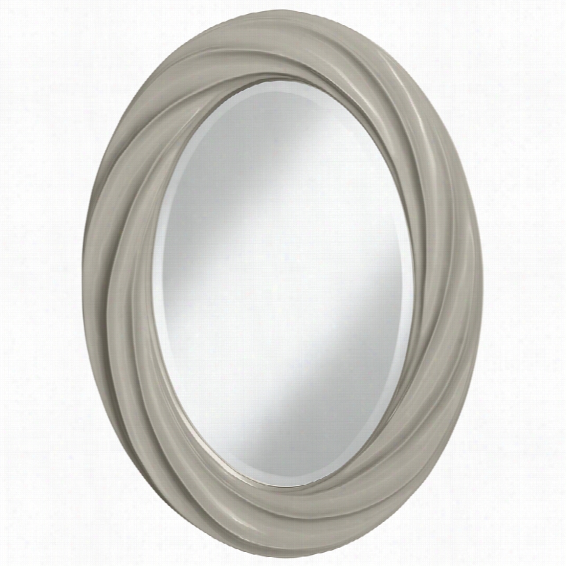 Contemporar Y Color Plus Requisite Gray Twist Oval Wall Mirror-22x30