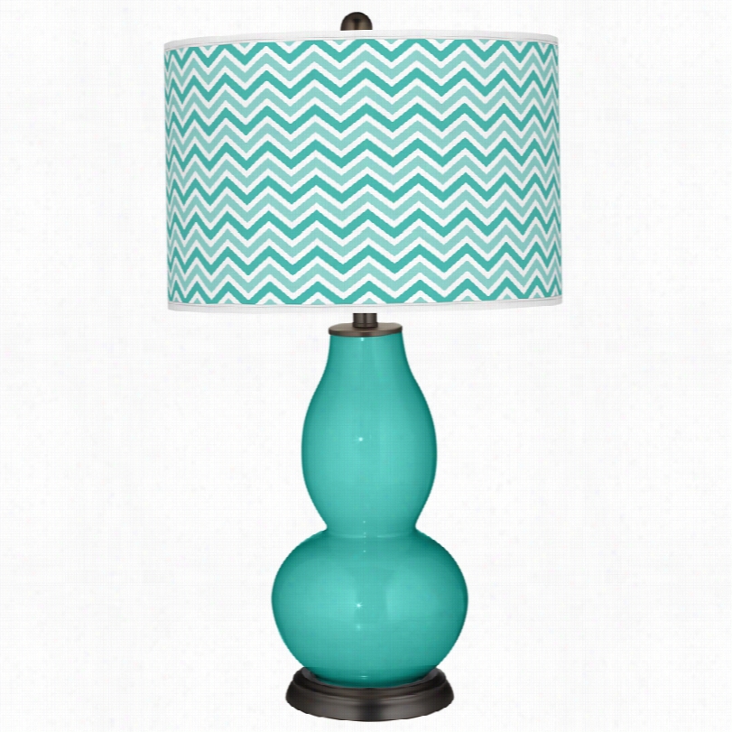 Contemporary Color Plus Synergy Zig Zag Double Gourd Glass Table Lamp