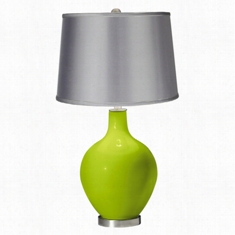 Contemporary Color Lus Tender Shoots With Satin Light Rgay Table Lamp