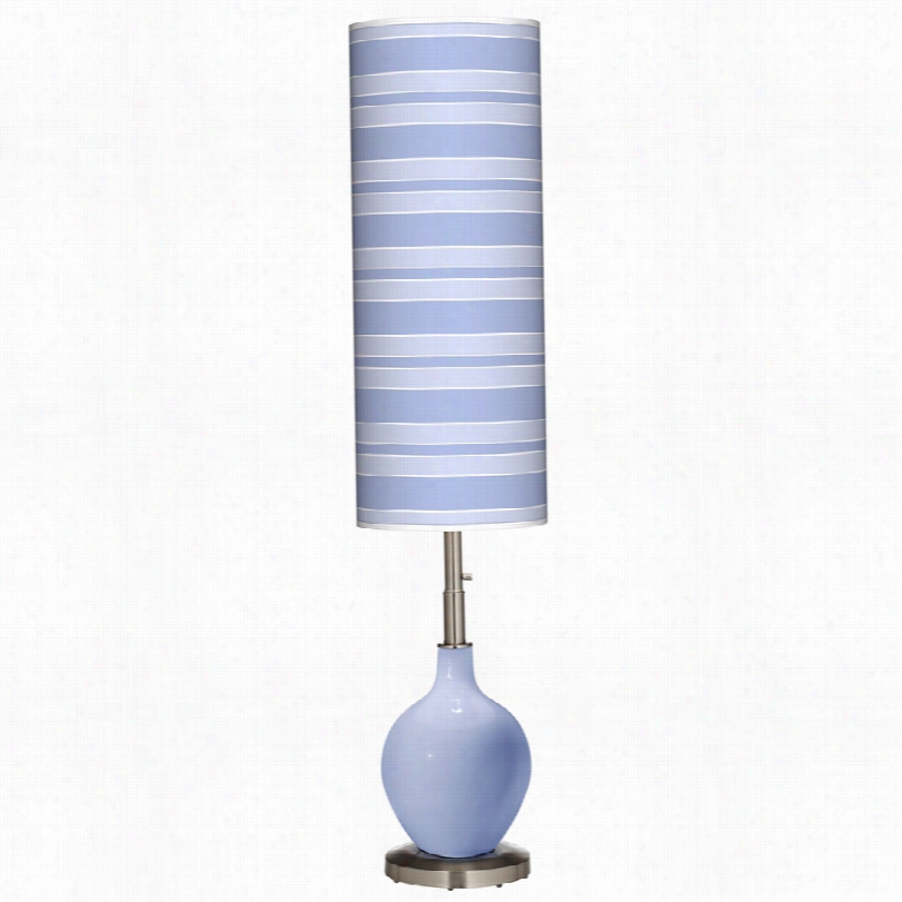 Congemporary Contemporary Lilac With Bold Stripe Art Shade Ovo Floor Lamp