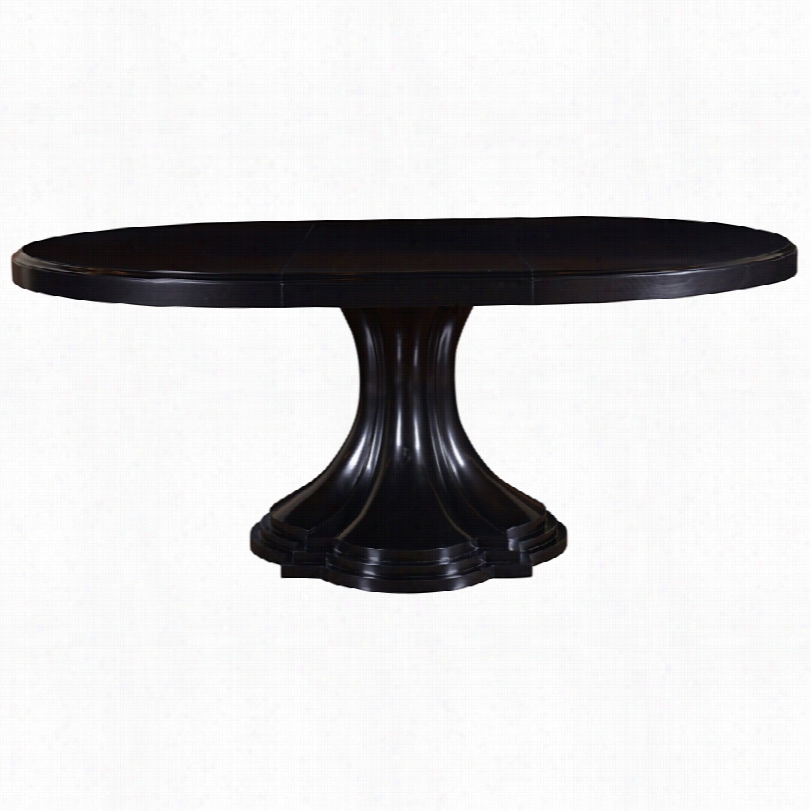 Contemporary Cosmopolitan Modern Ebony Extendable Round Dining Table