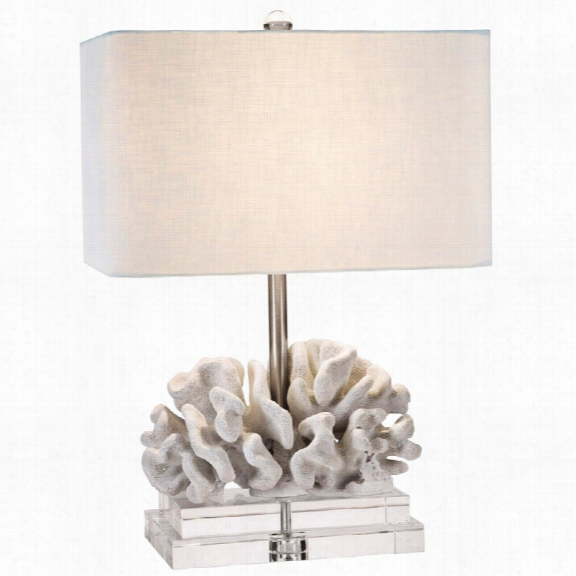 Contemporary Couure Elkhorn Whi Tec Oral 22-inch-h  Table Lamp