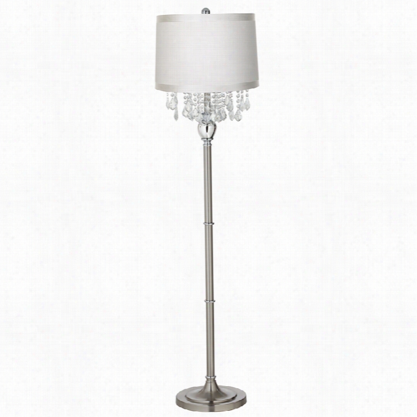 Conttemporary Crystals Off-white Shade Steel 62 1/2-inch-h Floor Lamp