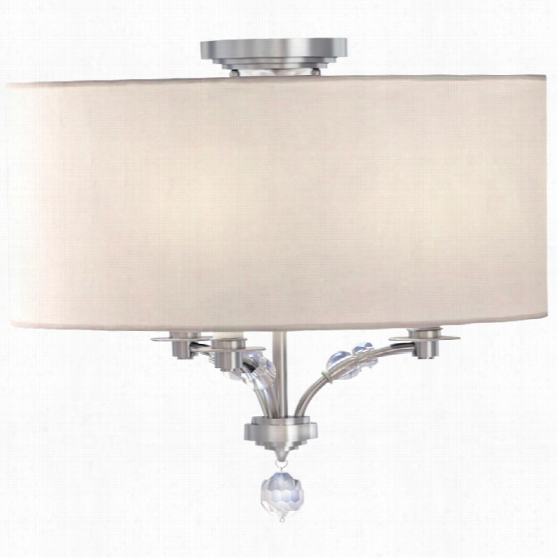 Cont Emporary Crystorama Mirage Nickel 18-inch-w Semi-flush Ceiling Light