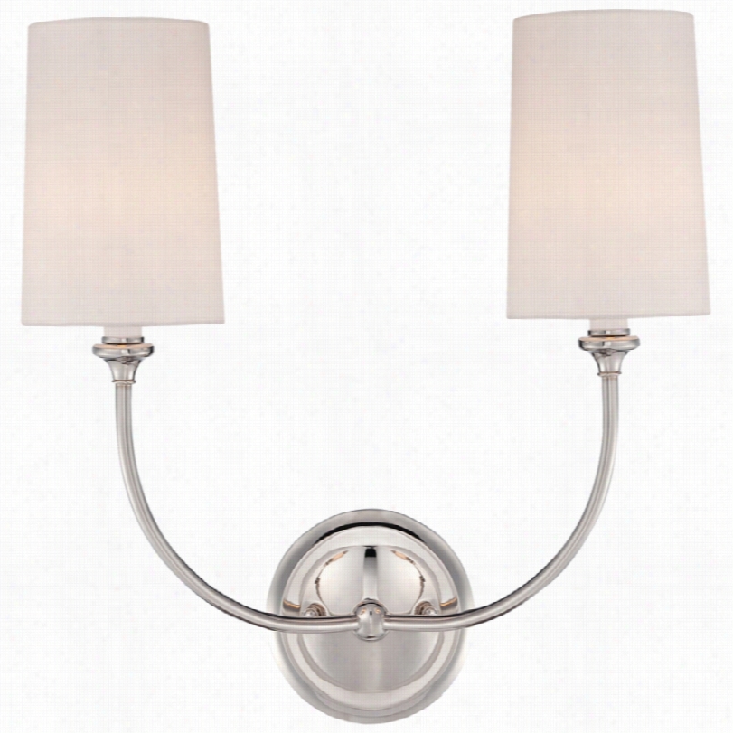 Conttemporary Crystorama Woody Polished Nickel 2-light Sconce