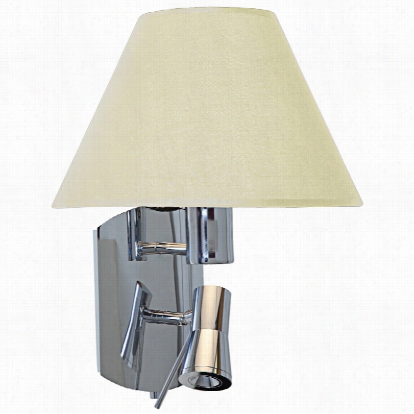 Contemporary Cyprus Bullet Hrome 14 3/";"h Led Sconce With Cream Shade