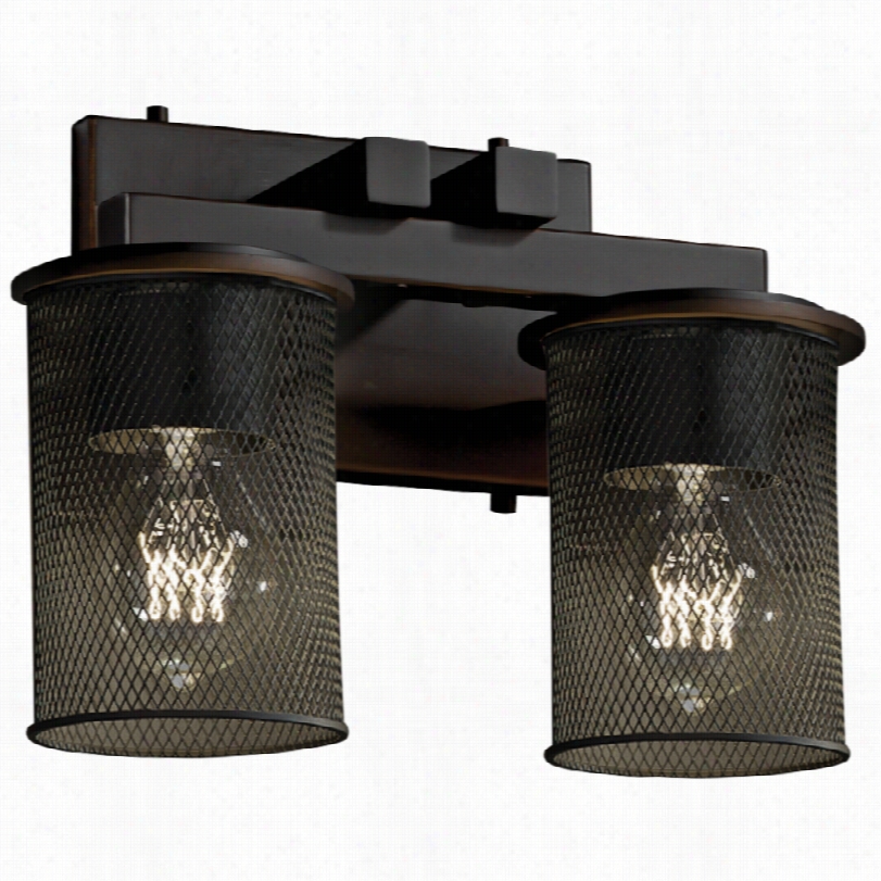 Contemporary Dako Ta Mesh 13&quuot;" Wide 2-light Dark Bronze Bath Light