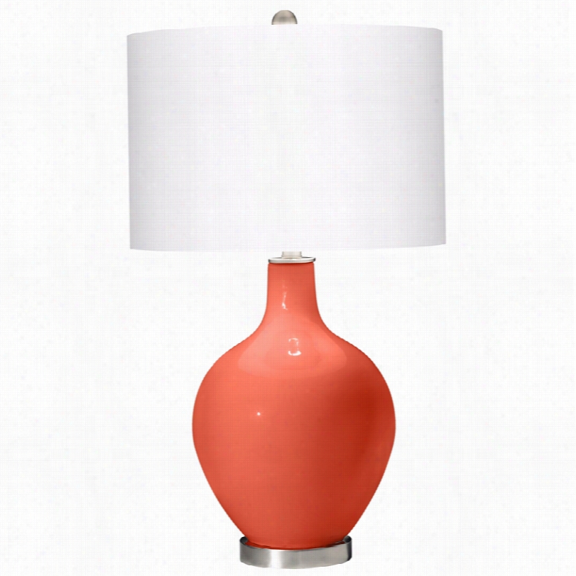 Contemporary Daring Orange 28-inch-h Ovi Table Lamp