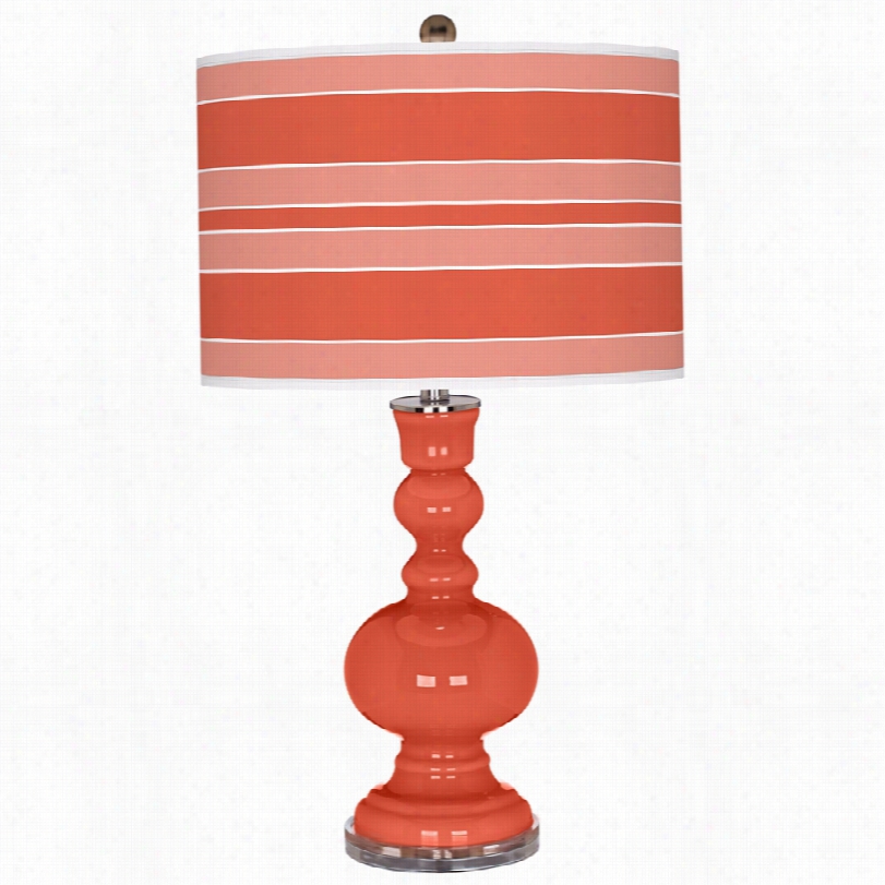 Contemprary Aring Oran Ge With Bold Stripe Shade Color Plus Food Lamp
