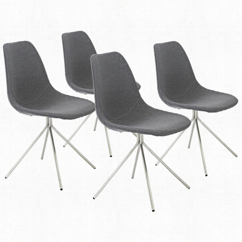 Contemporary Dax Hoary Fabricc 32-inch-h Set Of 4 Modern Side Chair