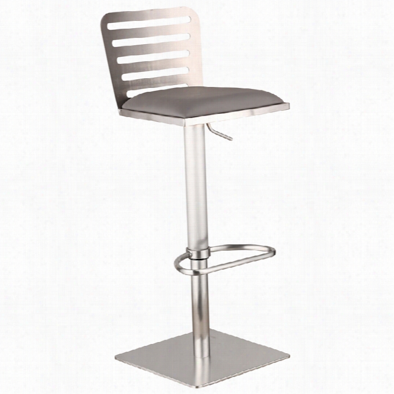 Contemporary Delmar Omdern Gray Stainless Steel Adjustableb Arstool