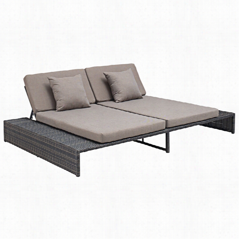 Conntemporary Delray Esprresso Outdoor Aluminum Zuo Loveseat Recliner